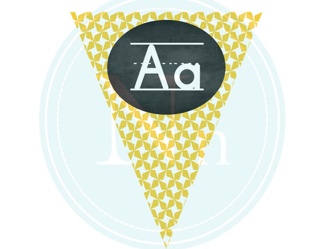 Chalkboard Classroom Alphabet ABC Pennant Banner Printable | Etsy