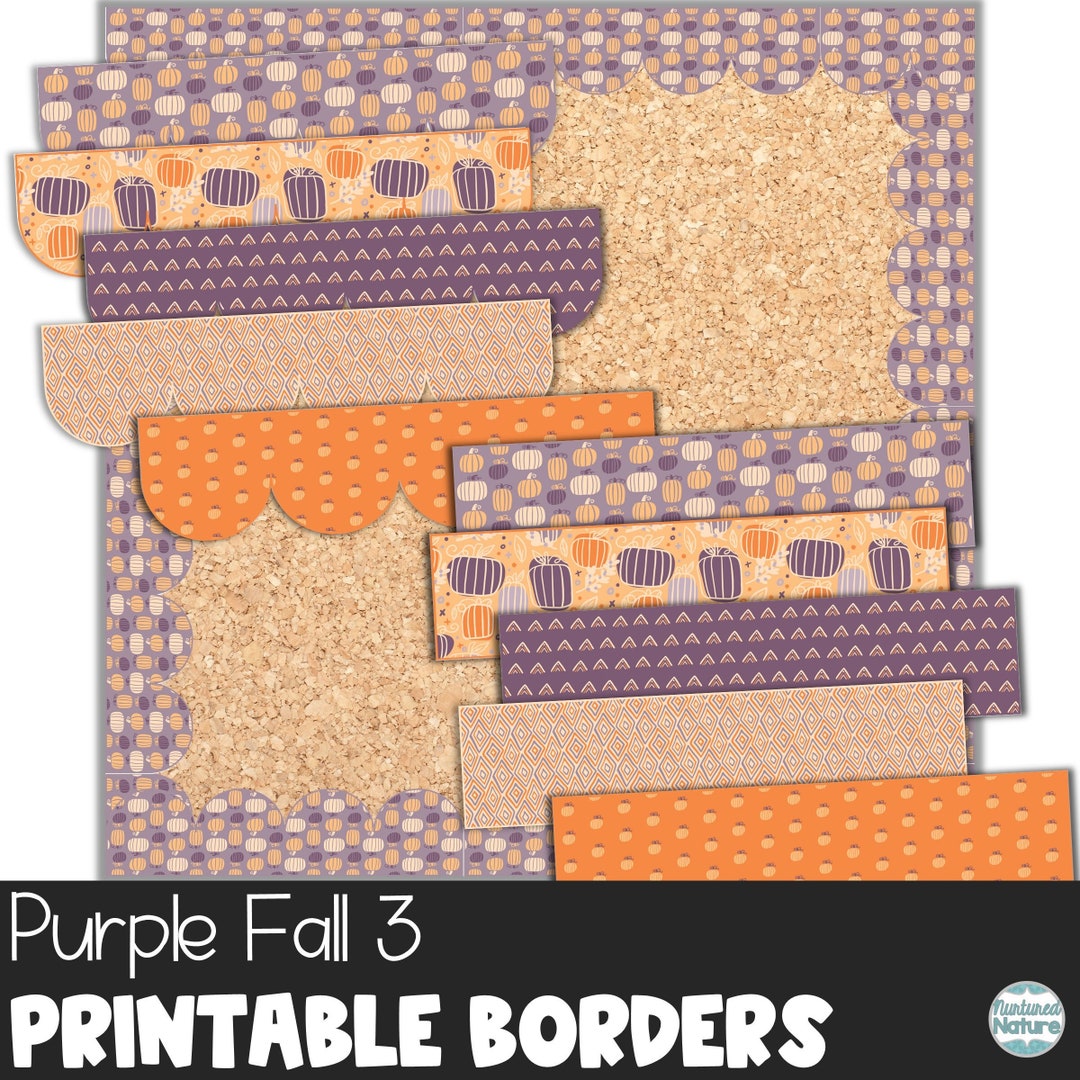 Printable Bulletin Board Borders, Fall Classroom Decor, Thanksgiving