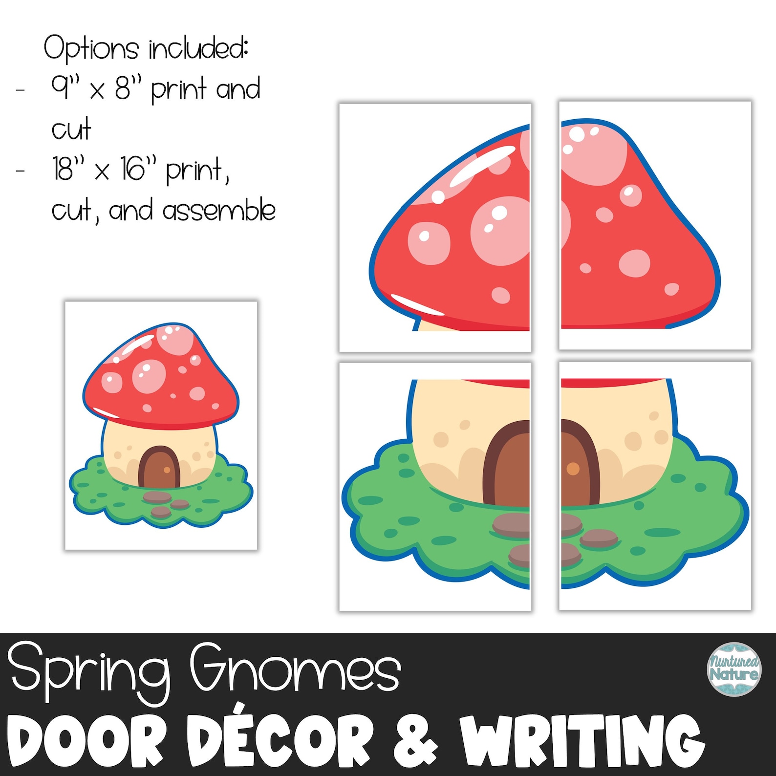 Spring Classroom Door Decor, Gnomes for Spring, Bulletin Board Kit ...