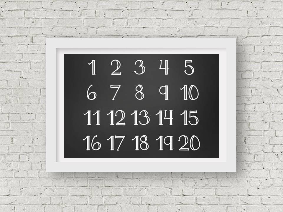 Chalkboard Numbers 120 Poster Printable up to 2' X Etsy