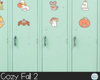 Etiquetas de nombre editables para la escuela, etiquetas de nombre estilo cottagecore otoñal, etiquetas para casilleros, etiquetas para casilleros del aula, decoración otoñal para el aula, etiquetas editables