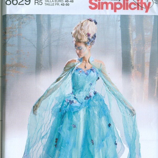 Simplicity 8629 Cosplay Elven Fairy Costume Plus Size 14-16-18-20-22 Woman Size