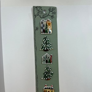 Robins Glen Ceramic Christmas Village Tree Buttons | Christmas | New On Card