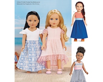 Simplicity 8903 Casual Dresses Doll Clothing 18 Inch Doll Pattern American Girl