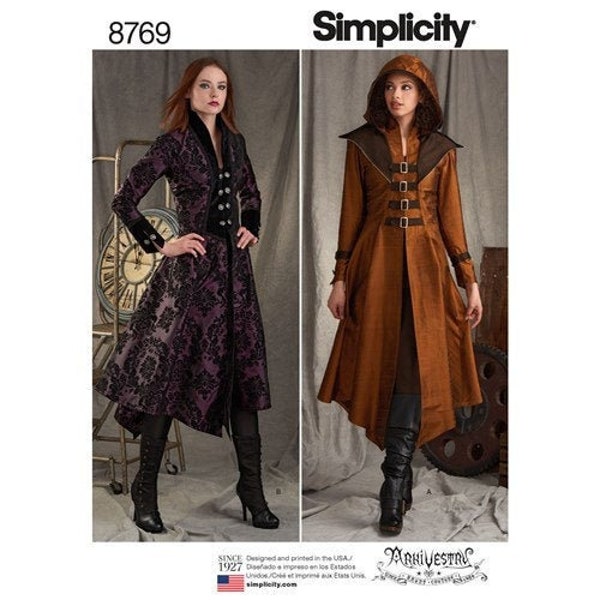 Simplicity 8769 Steam Punk Coat Costume Adult Size and Plus size Arkivestry | Steampunk Jacket Coat