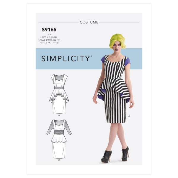 Simplicity S9165 50's Wiggle Dress Halloween Costume