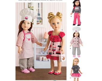 Simplicity 8315 Cooking and Casual Doll Clothing 18 Inch Doll Pattern American Girl