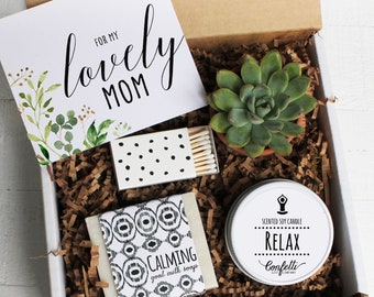 For My Lovely Mom Gift Box -  Mother's Day Gift Box | Spa Gift Box | Gift For Mom | Succulent Gift Set | Candle Gift Set | Soap Gift Set