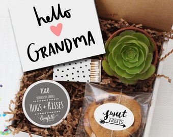 Hello Grandma Gift Box -  Gift For Grandma | Miss You Gift | Birthday Gift for Grandma | Card for Grandma | Grandparents Day