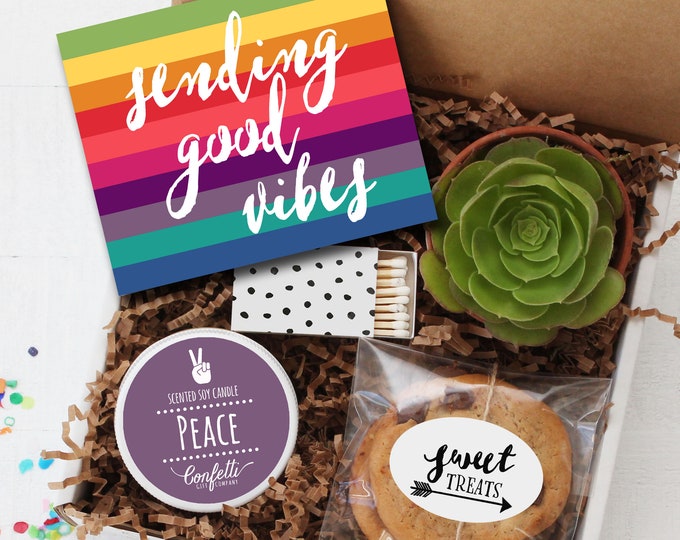 Sending Good Vibes Gift Box - Thinking of You Gift | Peace Candle | Friend Gift | Get Well Gift | Best Friend Gift |Gift For Her