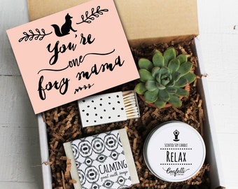 You're One Foxy Mama Gift Box - Spa Gift Set | New Mom Gift | Best friend Gift | New Baby | Send a Gift Box | Gift Basket