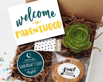 Welcome to Parenthood Gift Box - Personalized New Dad Gift | Pregnancy Gift | New Parents | New Baby Gift | New Mom Gift | Baby Shower Gift