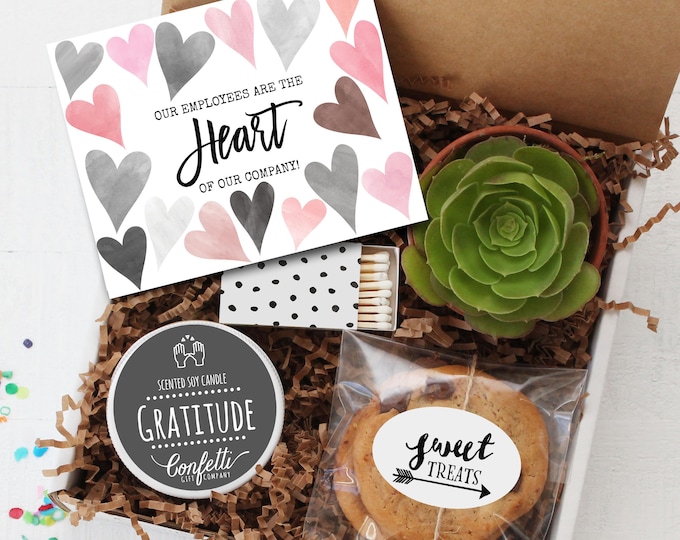 Employee Appreciation Gift Box | Valentine Employee Gift | Employee Valentine | Gratitude Gift | Thinking of You Gift | Gratitude Candle