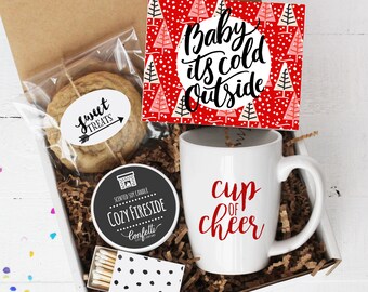Baby It's Cold Outside Gift Box | Holiday Gift | Christmas Gift | Coworker Gift | Client Gift | Cup of Cheer Mug | Holiday Candle