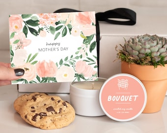 Mother's Day Gifts - Succulent Gift Box, Gifts for Mom, Gifts for Her, Succulent Gifts, Candle Gift Box, Cookie Gift Box, Mom Gifts