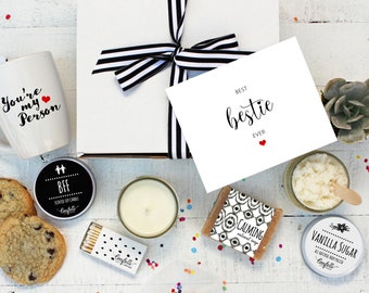 Best Bestie Ever Gift Box - The Works |  Best Friend Gift | BFF candle | Pamper Gift Set | Gift For Her | Personalized Gift | Gift for Her