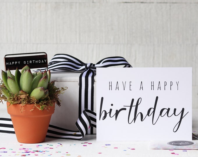 Have A Happy Birthday Succulent Gift - Send A Succulent Gift Box | Small Gift | Corporate Gift | Employee Happiness | Client Appreciation