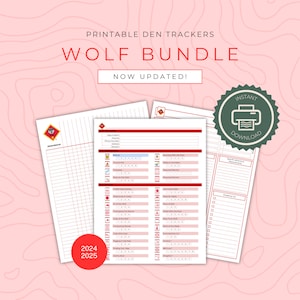 Könnte beinhalten: Druckbarer Wolf-Rudel-Tracker-Bundle für 2024-2025.  Enthält Anwesenheits-, Anforderungs- und Aktivitäts-Tracker.  Sofortiger Download.