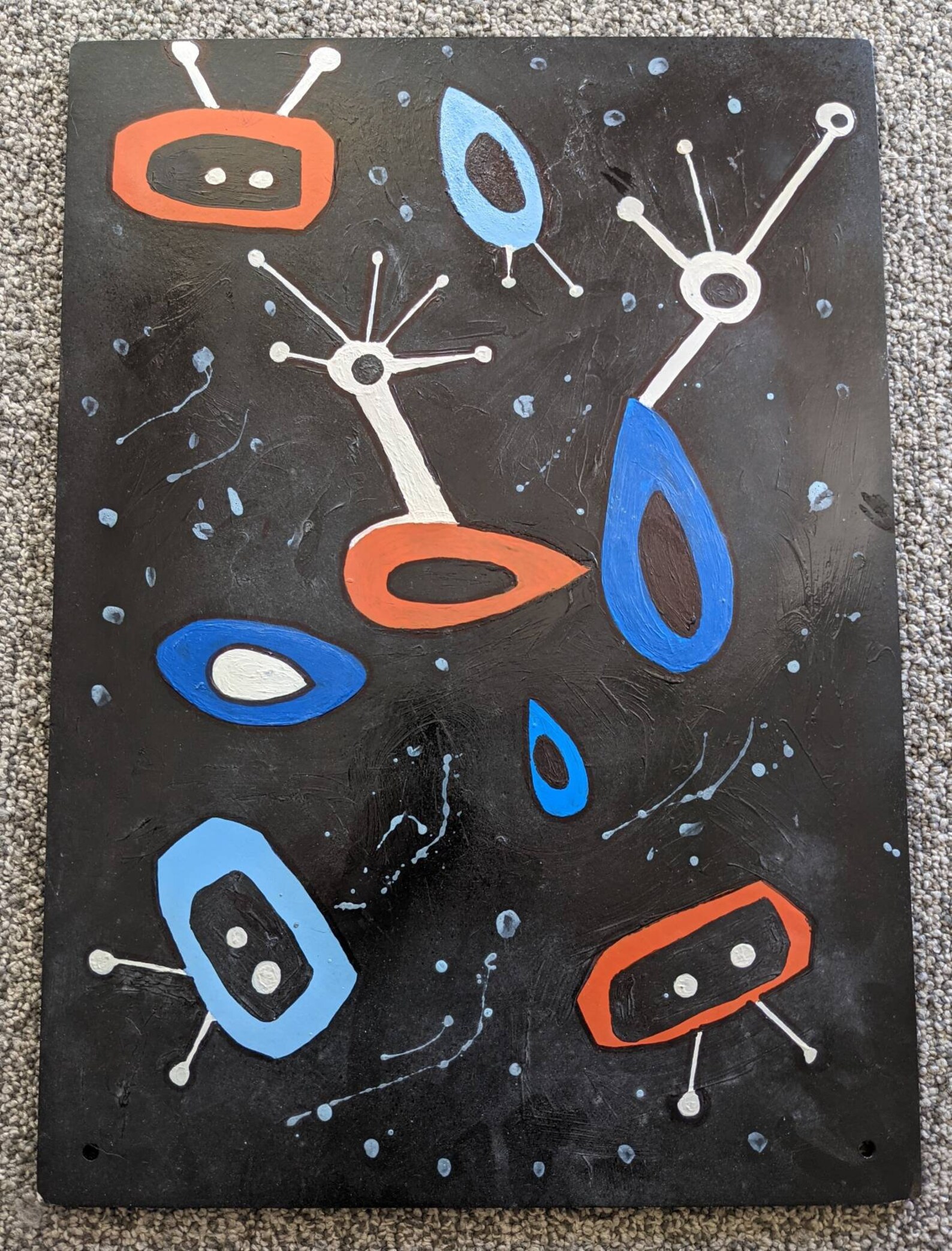 Original Painting Acrylic on Foam Core Board Sci Fi Mid Etsy