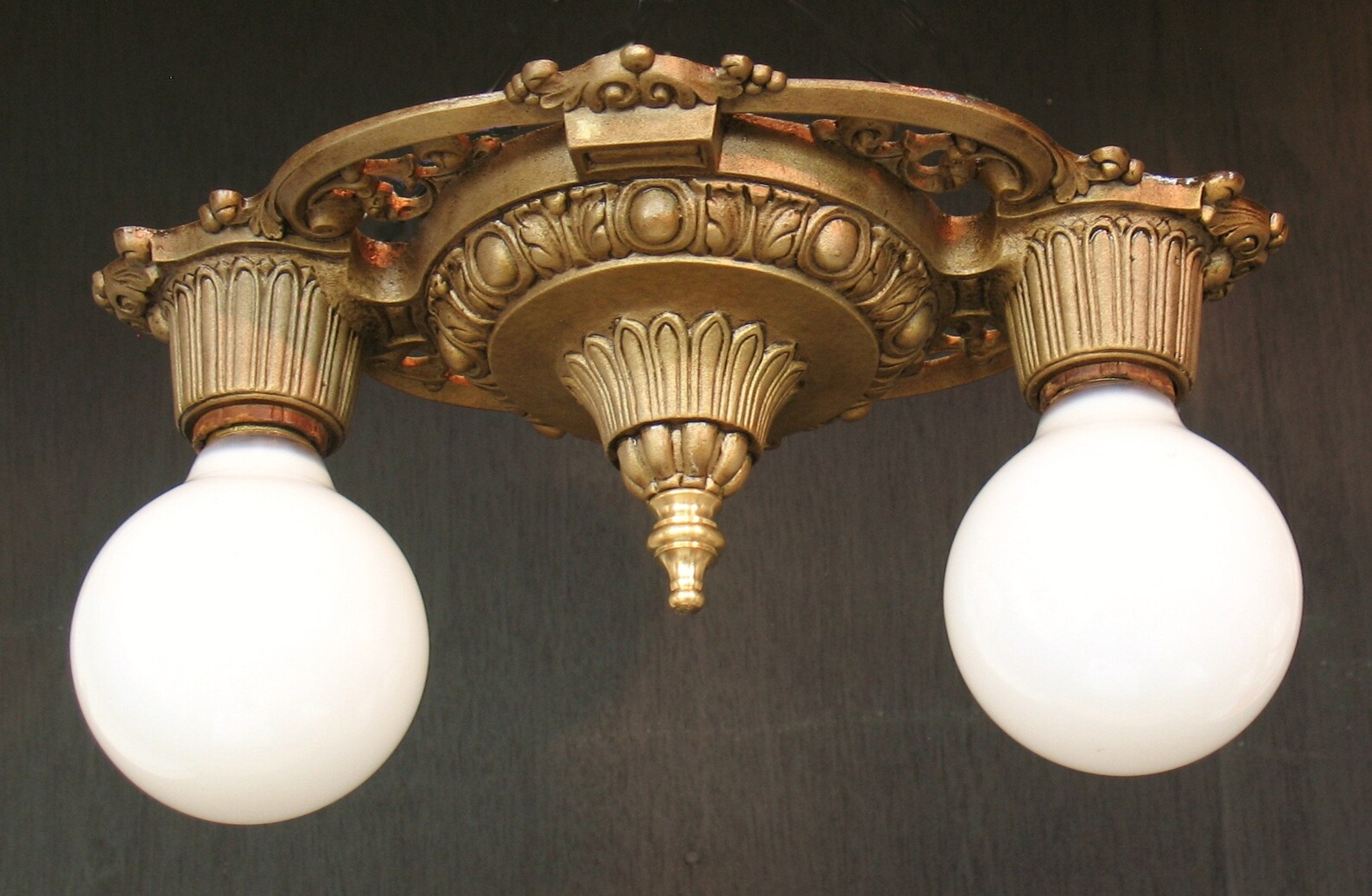 Antique Lighting Pair 1920s Bare Bulb Flush Mount Ceiling Etsy