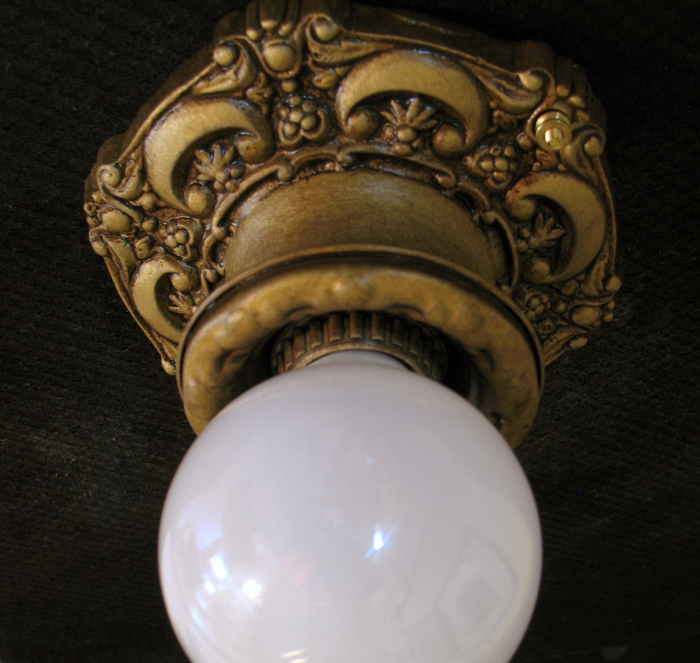 Antique Lighting Circa 1920s Cast Metal Single Bare Bulb Etsy