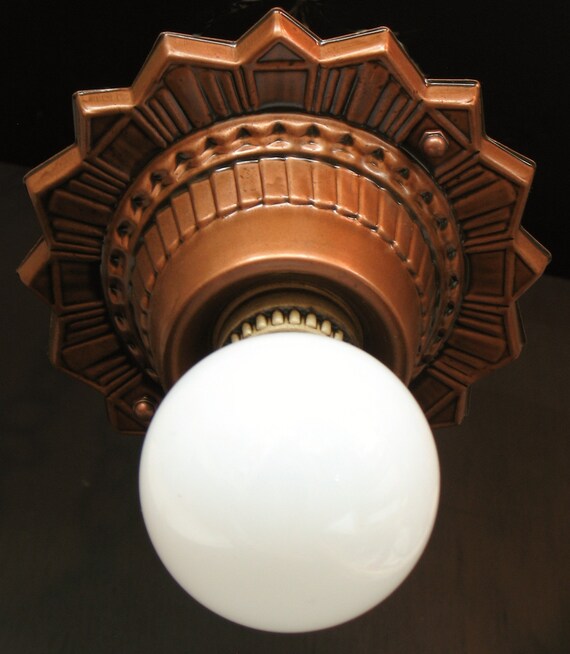 Antique Lighting Circa 1920 Single Bare Bulb Style Flush Mount Ceiling Fixture