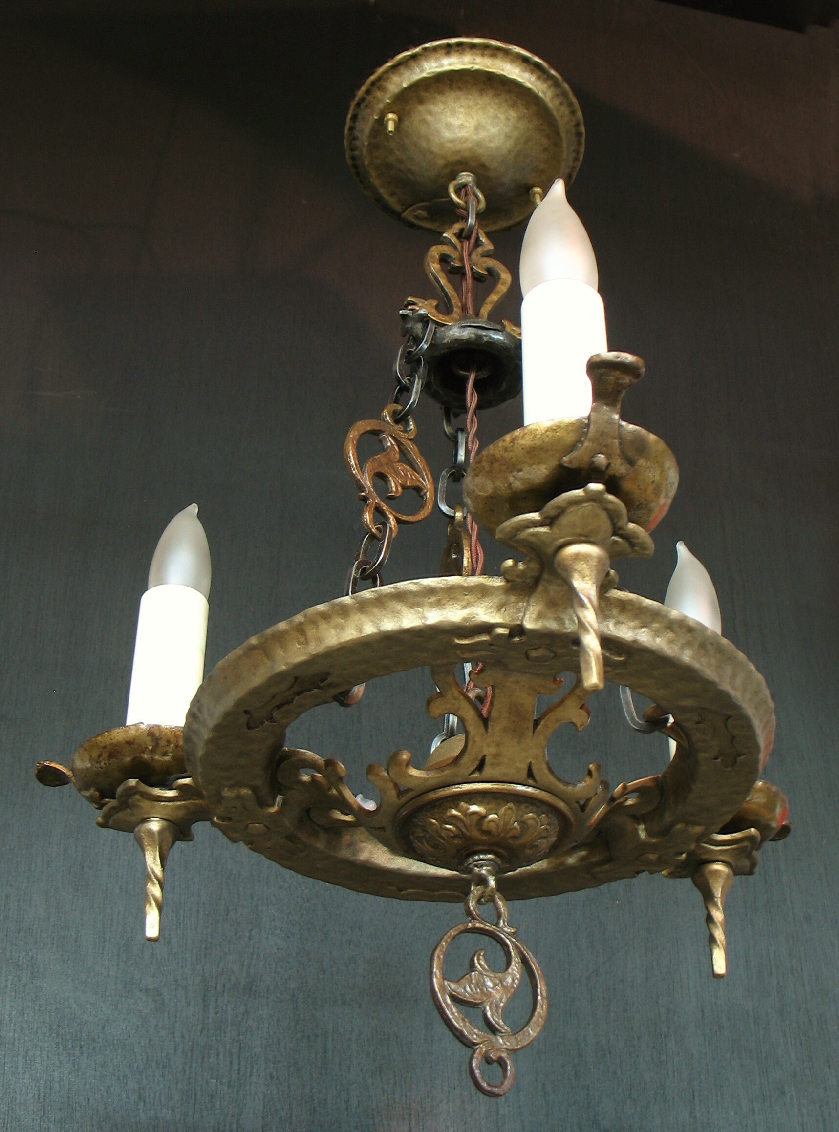Antique Lighting: Circa 1920s Cast Iron Candle Style