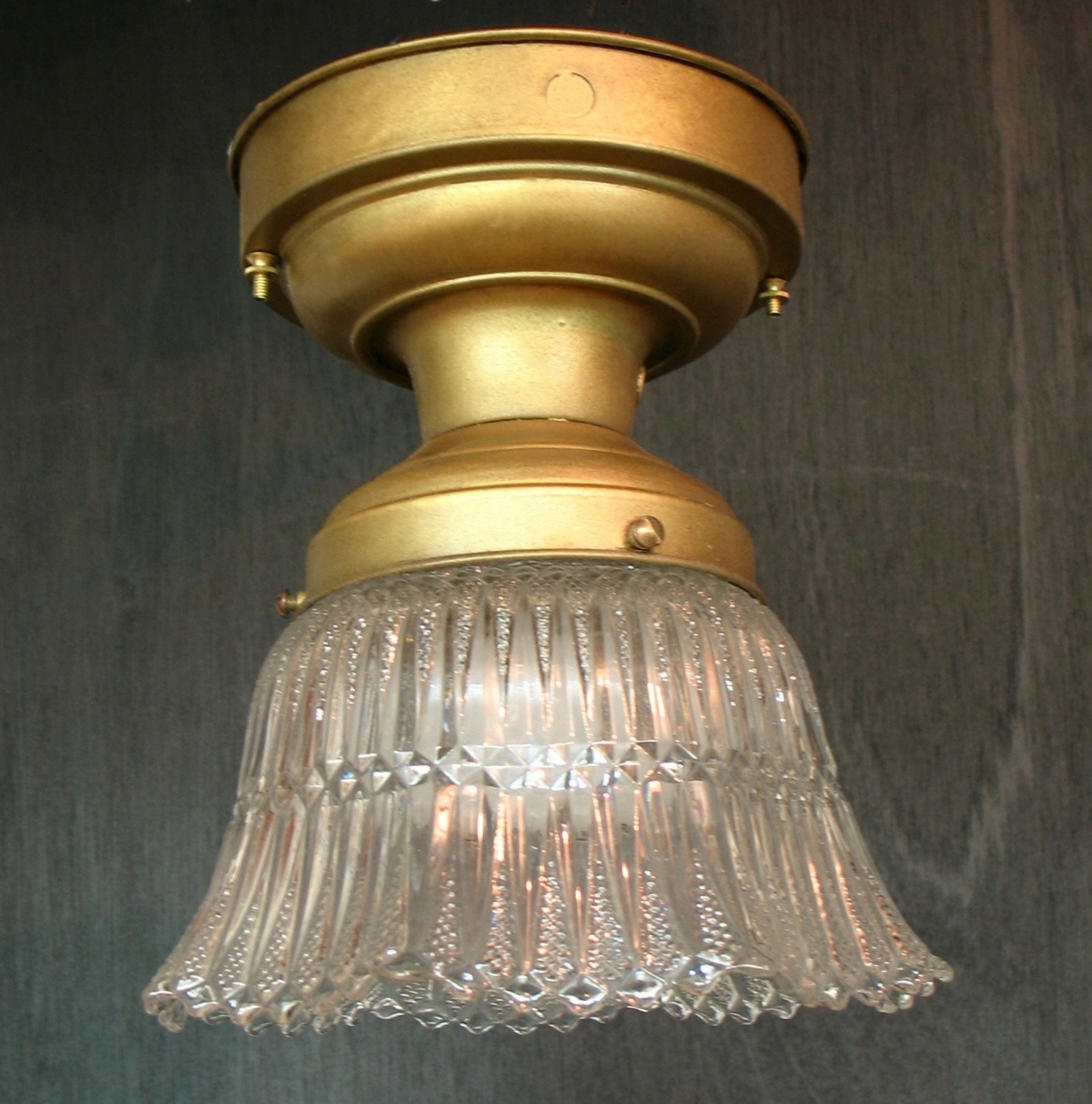 Iluminación antigua: Accesorio de techo semi empotrado de | Etsy