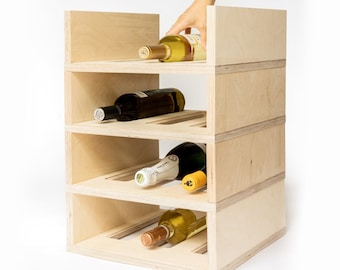 Stackable and modular bottle rack for wine and cava. Organize your bottles with style and versatility, adjust its design to your liking! THE CELLER4