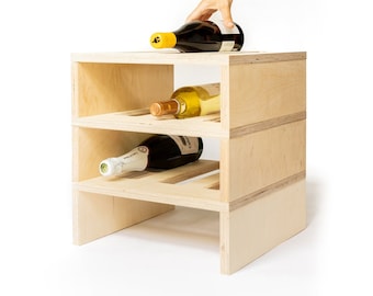 Casier à bouteilles empilable et modulaire pour vin et cava. Organisez vos bouteilles avec style et polyvalence, ajustez son design à votre guise ! LE CELLER3