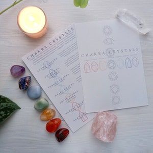 Chakra Crystals Gift Set with Candle, Chakra Gemstones, Crystal Healing Set, Crystals for Beginners, 7 Chakra Set for Meditation image 2