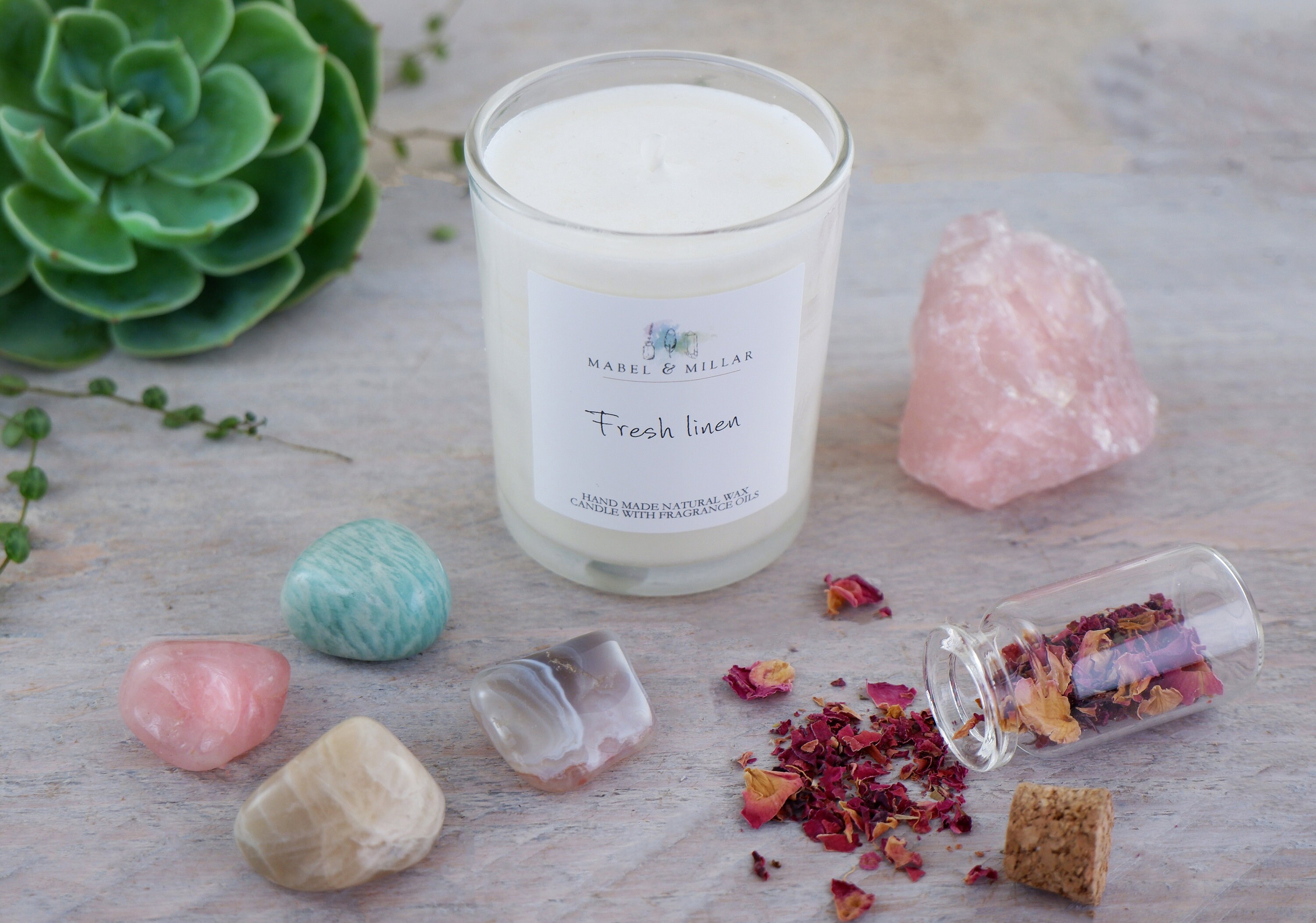 Crystals for Love and Inner Peace Gift Set With Candle and Etsy UK