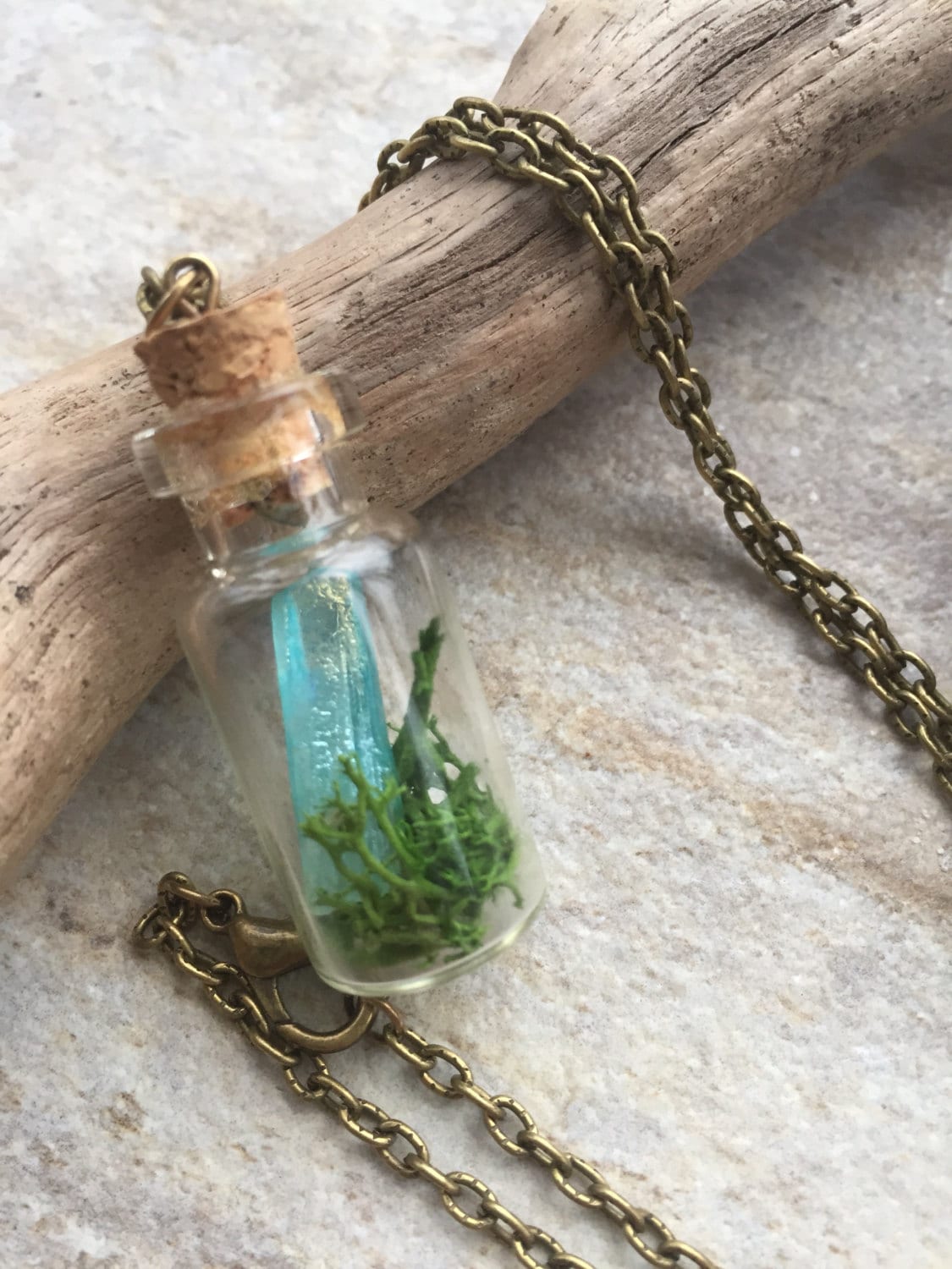 Terrarium Necklace Crystals Necklace Mini Bottle Aura Etsy