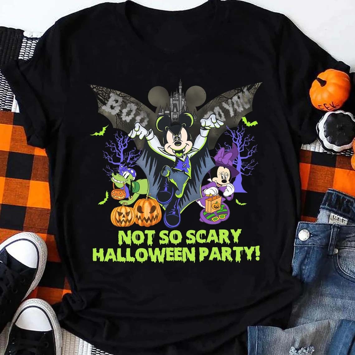 Mickey Not So Scary Halloween Party Shirt, Disney Halloween  Shirt, Disney Boo Bash Couple Shirt, Halloween Matching Shirt,Halloween Vintage