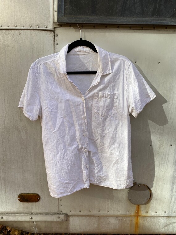 White Out Linen Button Up