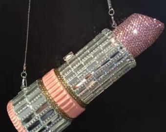 Customize Lipstick Diamond Clutch/Should Handbag Design