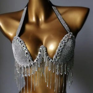 Customize 2 Piece Diamond Tassel Swimsuit Design
