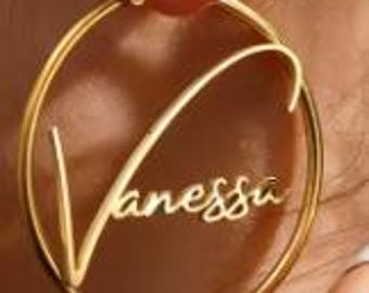 Customize Name Stainless Steel Big Earrings Design