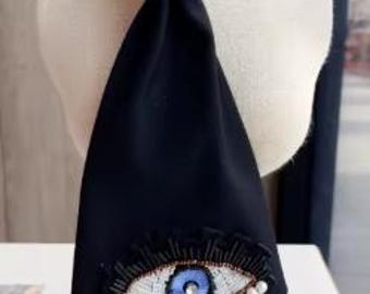 Customize Black Pearl Eye Necktie Design