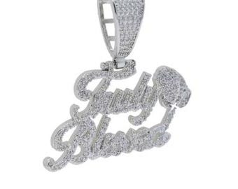 Customize Bling Truly Blessed Charm w/rope Necklace Design