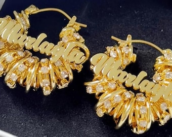 Customize Name Chunky Stainless Steel earrings Design