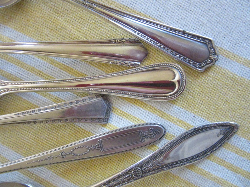 Set of 4 Mixed Vintage Hotel Flatware Silverplated Salad Knife Fork ...