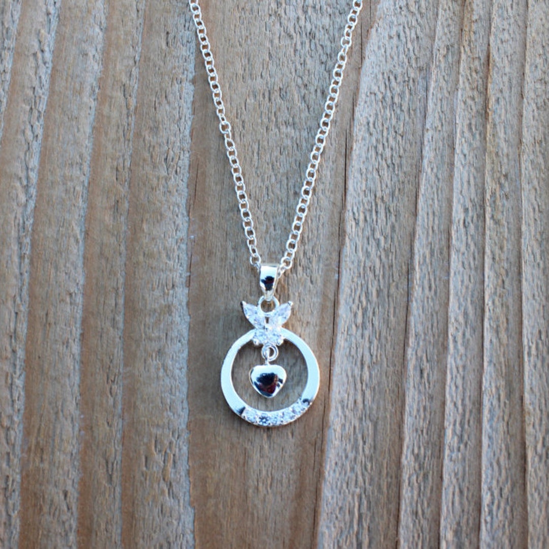 Collier Chaîne En Argent Sterling 925 Avec Pendentif Cœur De 9mm - Italie - Neuf