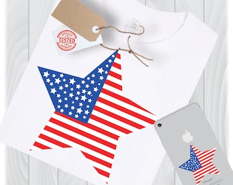 Star American Flag SVG Files, Patriotic Cricut & Silhouette Designs