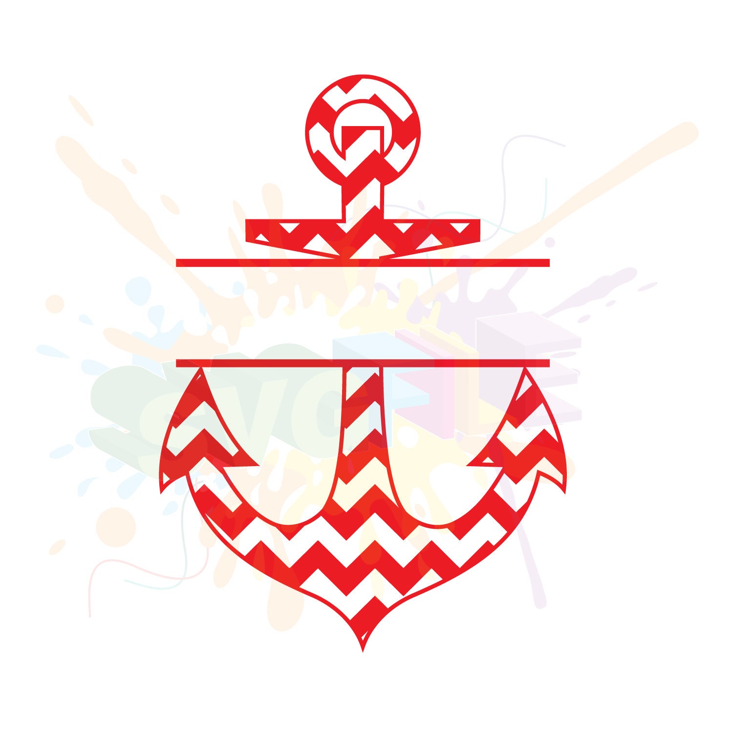 Anchor Cut File Monogram Svg