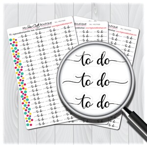 May include: A sheet of colourful circle stickers with the words "to do" written in black cursive on each sticker. The stickers are arranged in rows and columns on a white background.