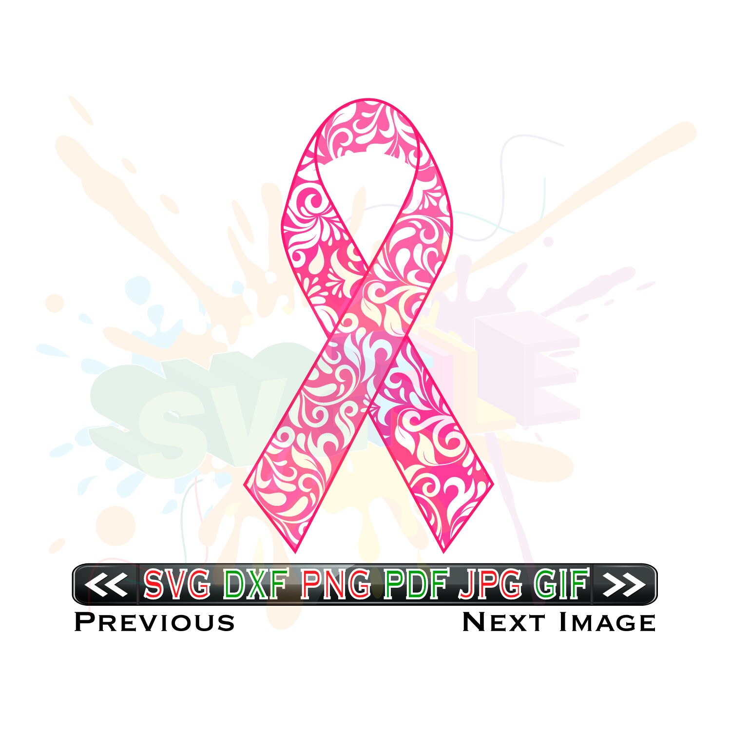 Breast Cancer Ribbon (svg, Dxf, Png, Pdf, Jpg, and Gif) Files - Etsy