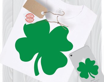 St Patricks Day Four Leaf Clover SVG, Shamrock Cut Files (Digital Download)