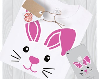 Osterhase Gesicht SVG-Dateien für Cricut, Silhouette (digitaler Download)