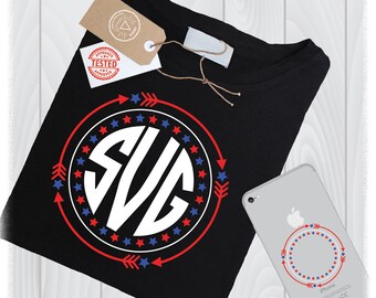 4th July Circle Frame SVG Files | Cricut, Silhouette (Digital Download)